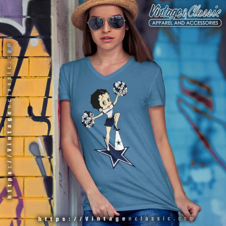 Betty Boop Halftime Dance Dallas Cowboys V Neck TShirt Betty Boop Halftime Dance Dallas Cowboys V Neck TShirt