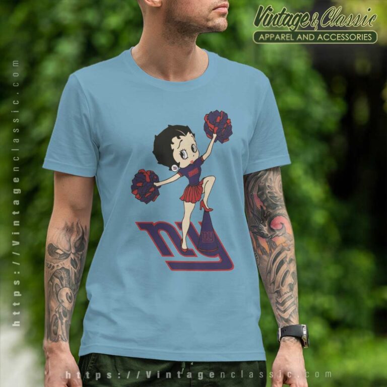 Betty Boop Halftime Dance New York Giants T Shirt Betty Boop Halftime Dance New York Giants T Shirt