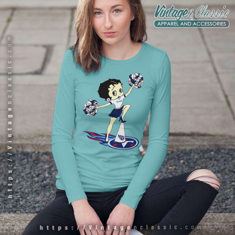 Betty Boop Halftime Dance Tennessee Titans Long Sleeve Tee Betty Boop Halftime Dance Tennessee Titans Long Sleeve Tee
