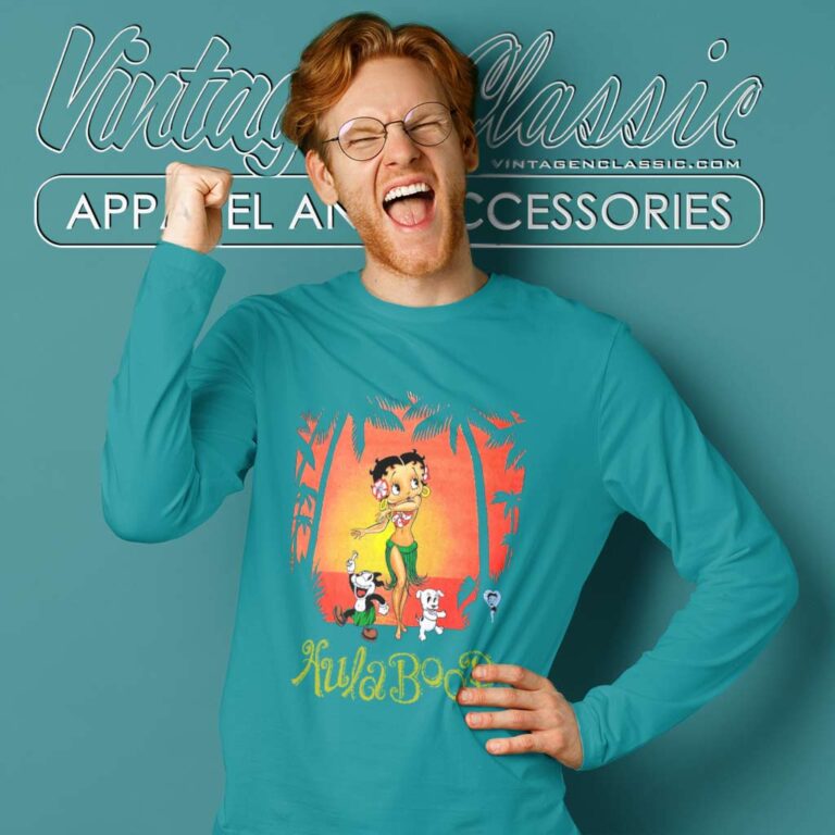 Betty Boop Hula Boop Hawaii Sunset Long Sleeve Tee Betty Boop Hula Boop Hawaii Sunset Long Sleeve Tee
