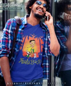 Betty Boop Hula Boop Hawaii Sunset V Neck TShirt