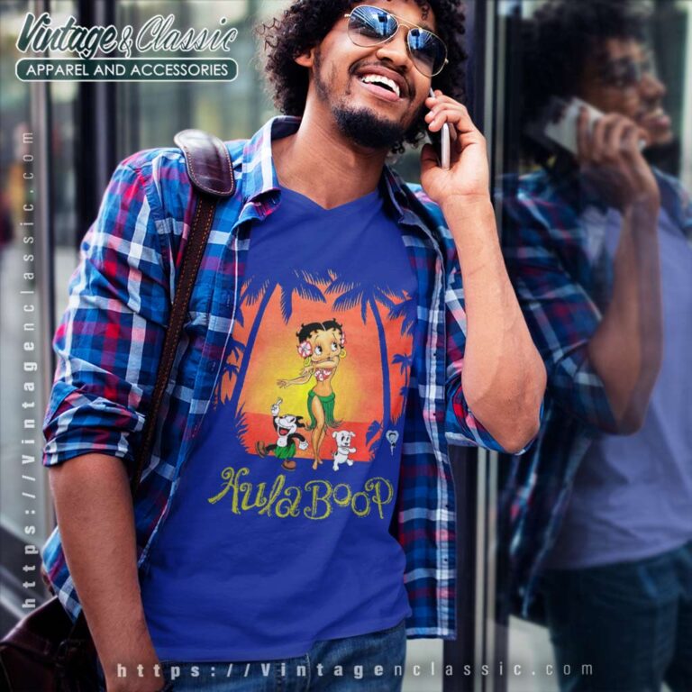 Betty Boop Hula Boop Hawaii Sunset V Neck TShirt Betty Boop Hula Boop Hawaii Sunset V Neck TShirt