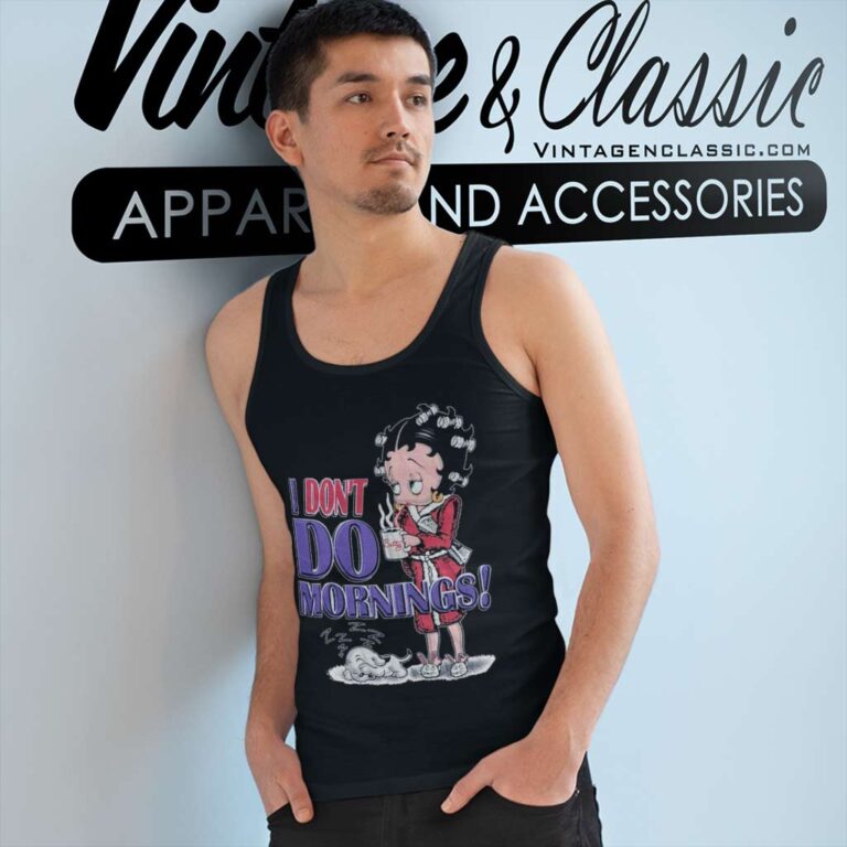 Betty Boop I Don't Do Mornings Tank Top Racerback Betty Boop I Don't Do Mornings Tank Top Racerback