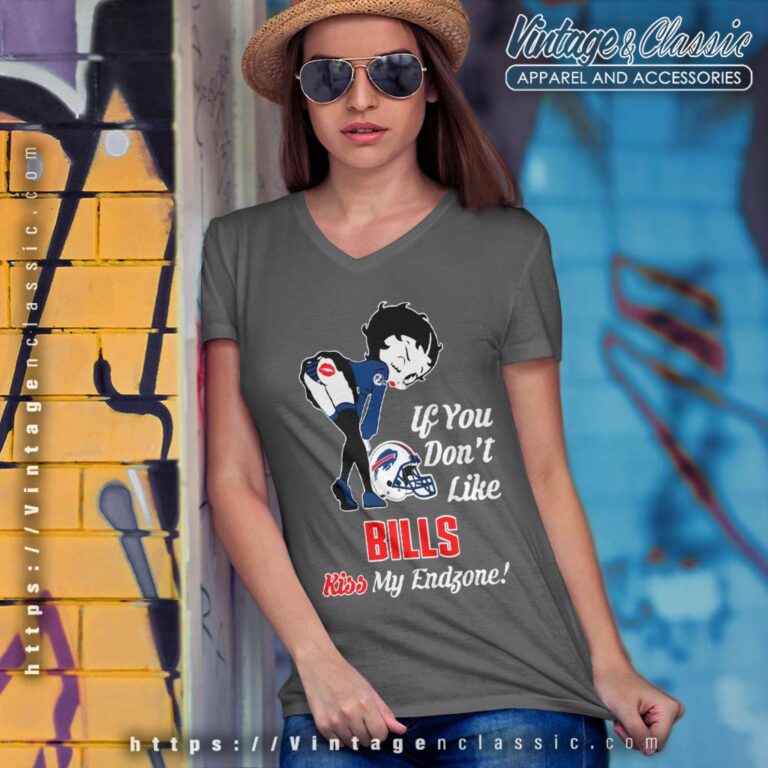 Betty Boop If You Dont Like Bills Kiss My Endzone V Neck TShirt Betty Boop If You Dont Like Bills Kiss My Endzone V Neck TShirt