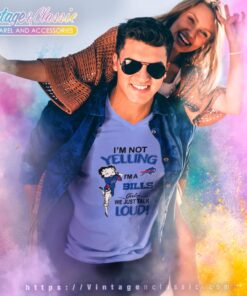 Betty Boop Im Not Yelling Im A Bills Girl We Just Talk Loud Shirt V Neck TShirt
