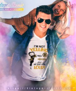 Betty Boop Im Not Yelling Im A Bruins Girl We Just Talk Loud Shirt V Neck TShirt