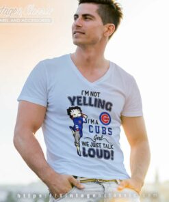 Betty Boop Im Not Yelling Im A Chicago Cub V Neck TShirt