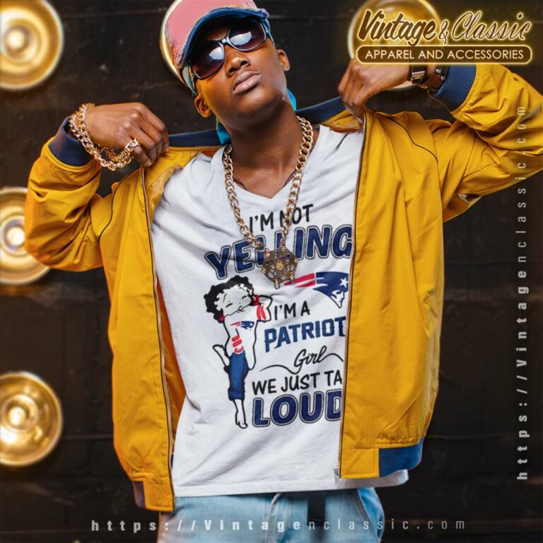 Betty Boop Im Not Yelling Im A Patriots V Neck TShirt Betty Boop Im Not Yelling Im A Patriots V Neck TShirt