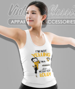 Betty Boop Im Not Yelling Im A Penguins Girl We Just Talk Loud Shirt Tank Top Racerback