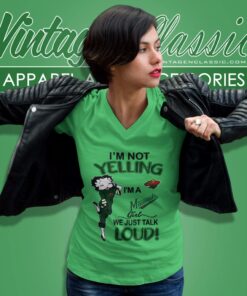 Betty Boop Im Not Yelling Im A Wild Girl We Just Talk Loud Shirt V Neck TShirt