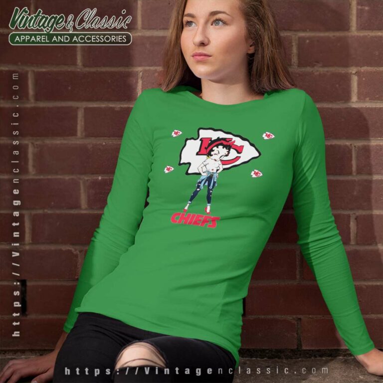 Betty Boop Kansas City Chiefs Nfl Long Sleeve Tee Betty Boop Kansas City Chiefs Nfl Long Sleeve Tee