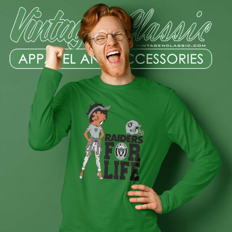 Betty Boop Las Vegas Raiders For Life Long Sleeve Tee Betty Boop Las Vegas Raiders For Life Long Sleeve Tee