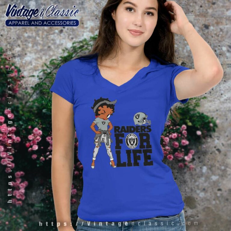 Betty Boop Las Vegas Raiders For Life V Neck TShirt Betty Boop Las Vegas Raiders For Life V Neck TShirt