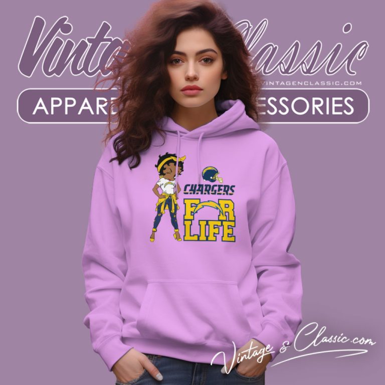 Betty Boop Los Angeles Chargers For Life Hoodie Betty Boop Los Angeles Chargers For Life Hoodie