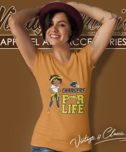 Betty Boop Los Angeles Chargers For Life V Neck TShirt