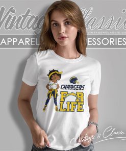 Betty Boop Los Angeles Chargers For Life Women T Shirt