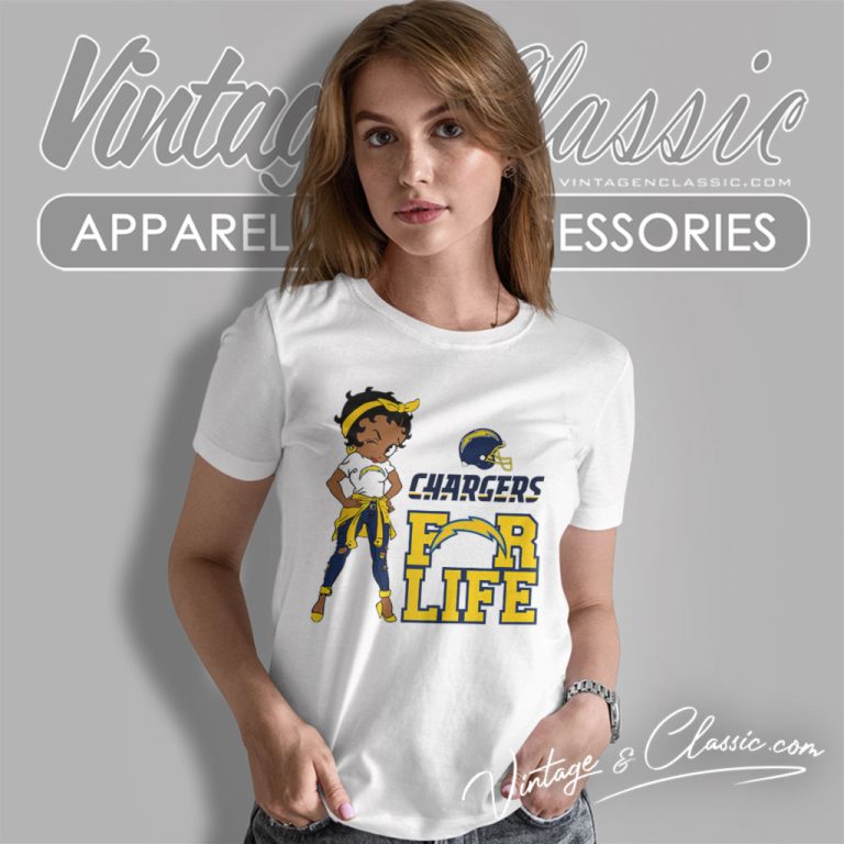 Betty Boop Los Angeles Chargers For Life Women T Shirt Betty Boop Los Angeles Chargers For Life Women T Shirt