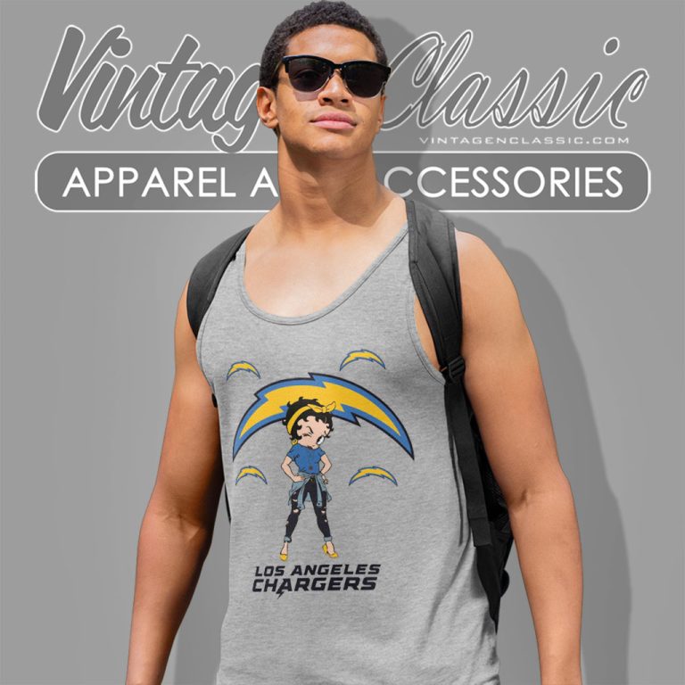 Betty Boop Los Angeles Chargers Tank Top Racerback Betty Boop Los Angeles Chargers Tank Top Racerback