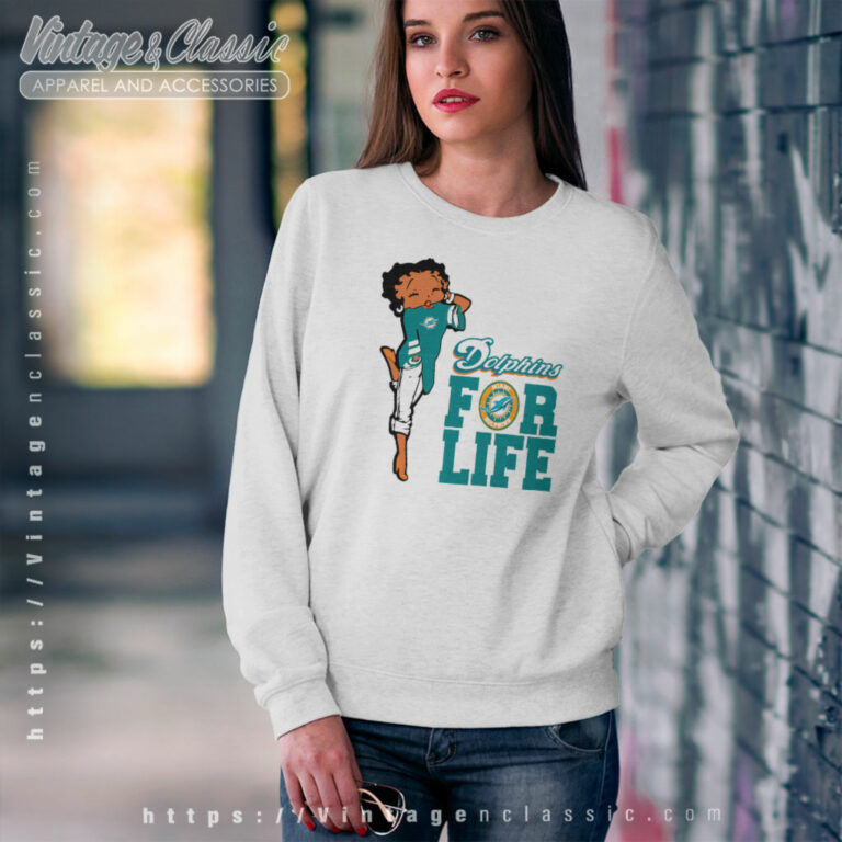 Betty Boop Miami Dolphins Sweatshirt Betty Boop Miami Dolphins Sweatshirt