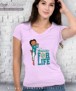 Betty Boop Miami Dolphins V Neck TShirt