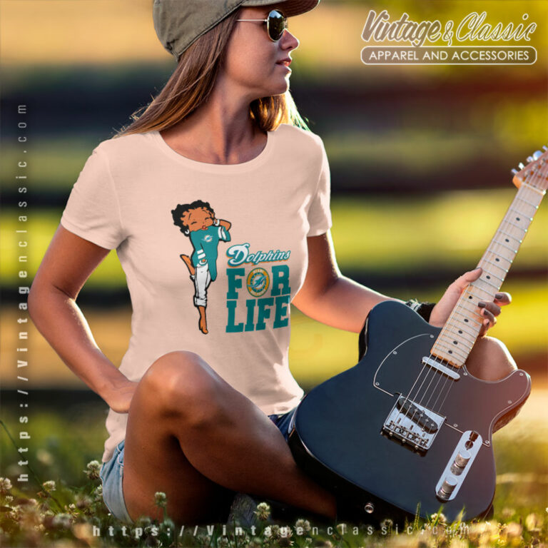 Betty Boop Miami Dolphins Women T Shirt Betty Boop Miami Dolphins Women T Shirt
