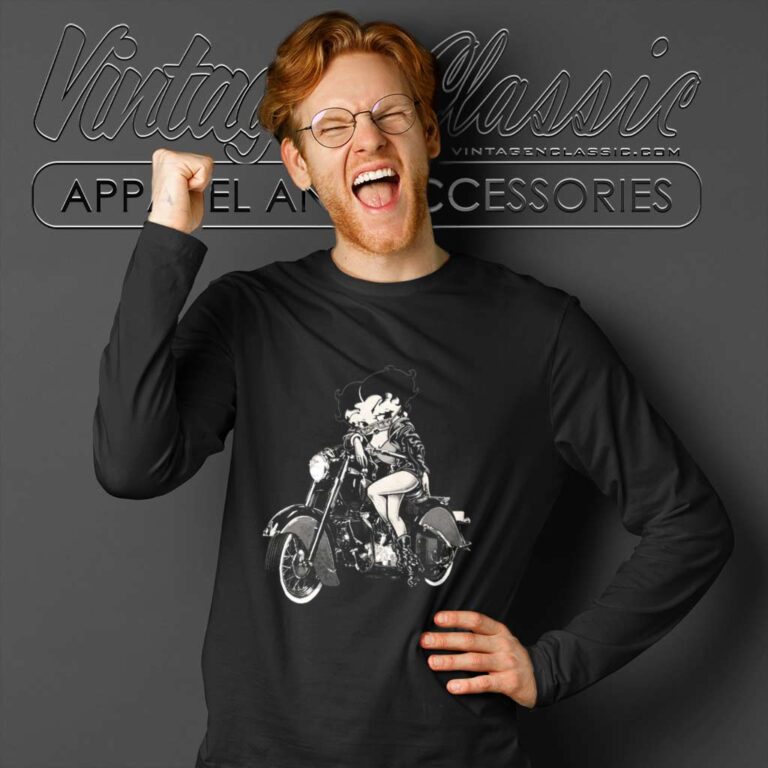 Betty Boop Motorcycle Club Single Long Sleeve Tee Betty Boop Motorcycle Club Single Long Sleeve Tee