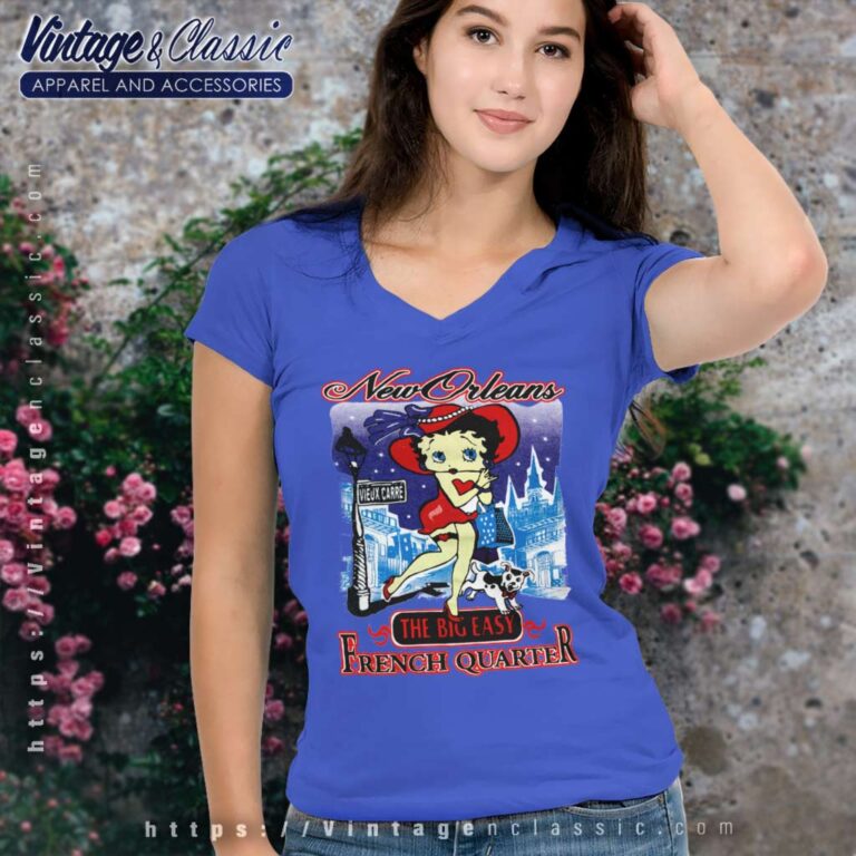 Betty Boop New Orleans French Quarter V Neck TShirt Betty Boop New Orleans French Quarter V Neck TShirt