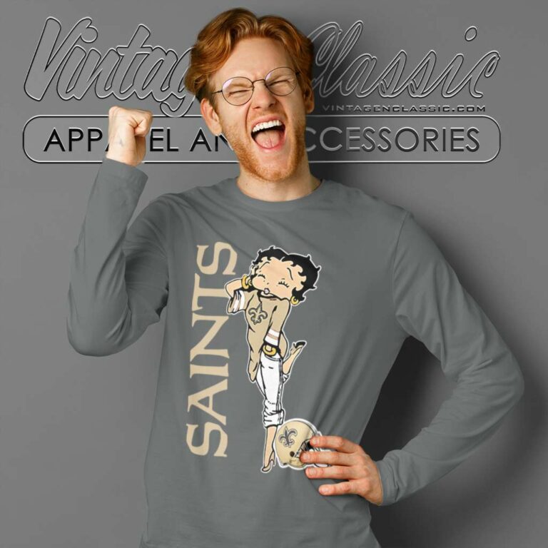 Betty Boop New Orleans Saints Long Sleeve Tee Betty Boop New Orleans Saints Long Sleeve Tee