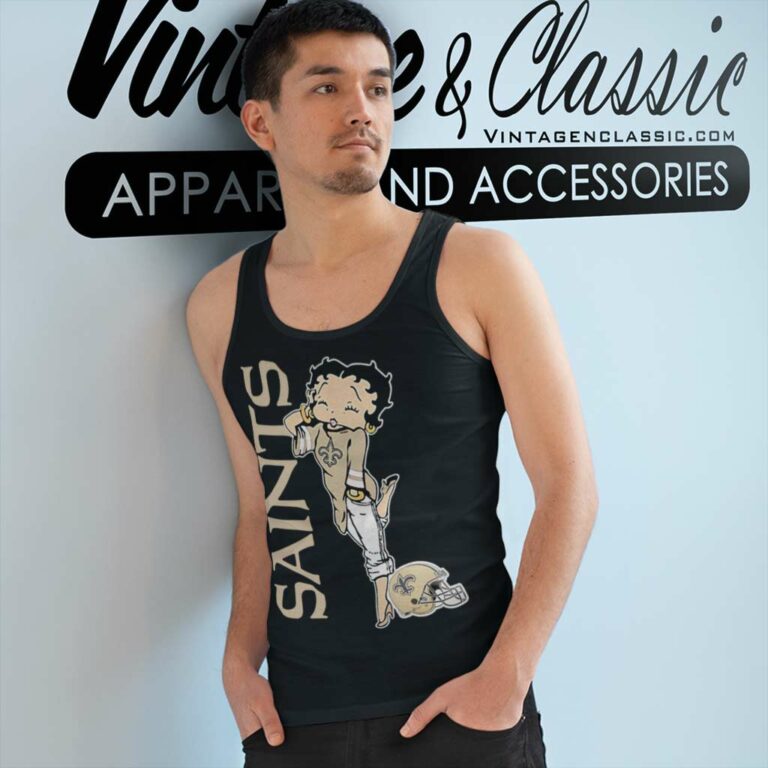 Betty Boop New Orleans Saints Tank Top Racerback Betty Boop New Orleans Saints Tank Top Racerback