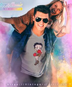 Betty Boop Playing Boxing Shirt V Neck TShirt