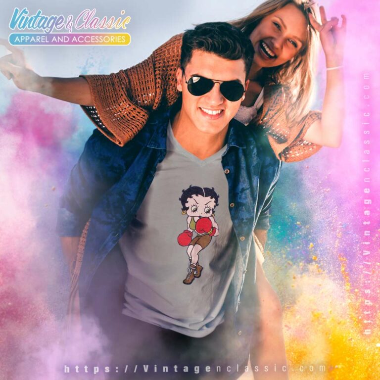 Betty Boop Playing Boxing Shirt V Neck TShirt Betty Boop Playing Boxing Shirt V Neck TShirt