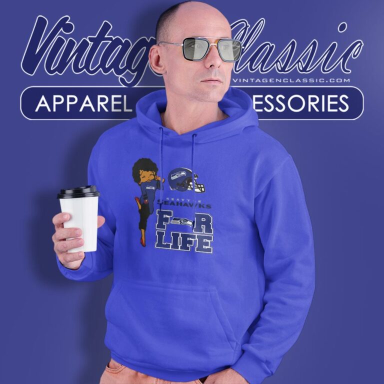 Betty Boop Seattle Seahawks For Life Hoodie Betty Boop Seattle Seahawks For Life Hoodie