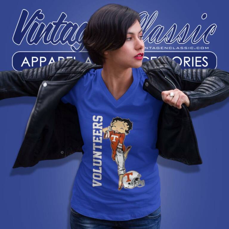 Betty Boop Tennessee Volunteers V Neck TShirt Betty Boop Tennessee Volunteers V Neck TShirt