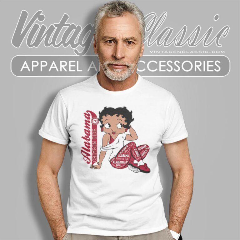 Betty Boop With Alabama Crimson Tide T Shirt Betty Boop With Alabama Crimson Tide T Shirt