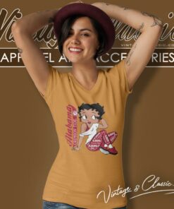 Betty Boop With Alabama Crimson Tide V Neck TShirt