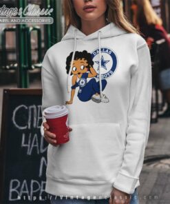 Betty Boop With Dallas Cowboys Star Logo Hoodie