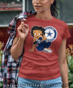 Betty Boop With Dallas Cowboys Star Logo Women TShirt