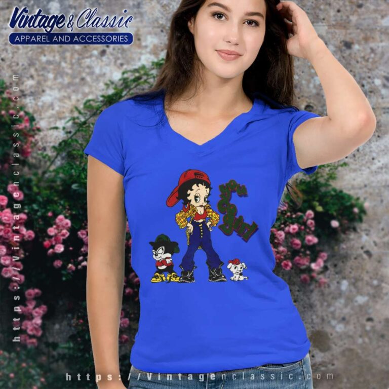 Betty Boop You Go Girl 1993 V Neck TShirt Betty Boop You Go Girl 1993 V Neck TShirt