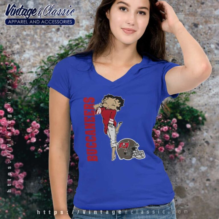 Betty Boops Tampa Bay Buccaneers V Neck TShirt Betty Boops Tampa Bay Buccaneers V Neck TShirt