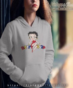 Betty Sitting On Logo Betty Boop Hoodie