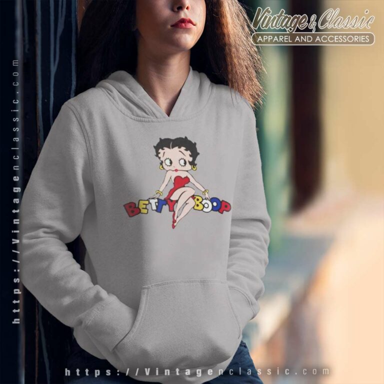 Betty Sitting On Logo Betty Boop Hoodie Betty Sitting On Logo Betty Boop Hoodie