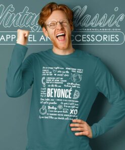 Beyonce Lyric Album Song Beyonce Sketch Long Sleeve Tee