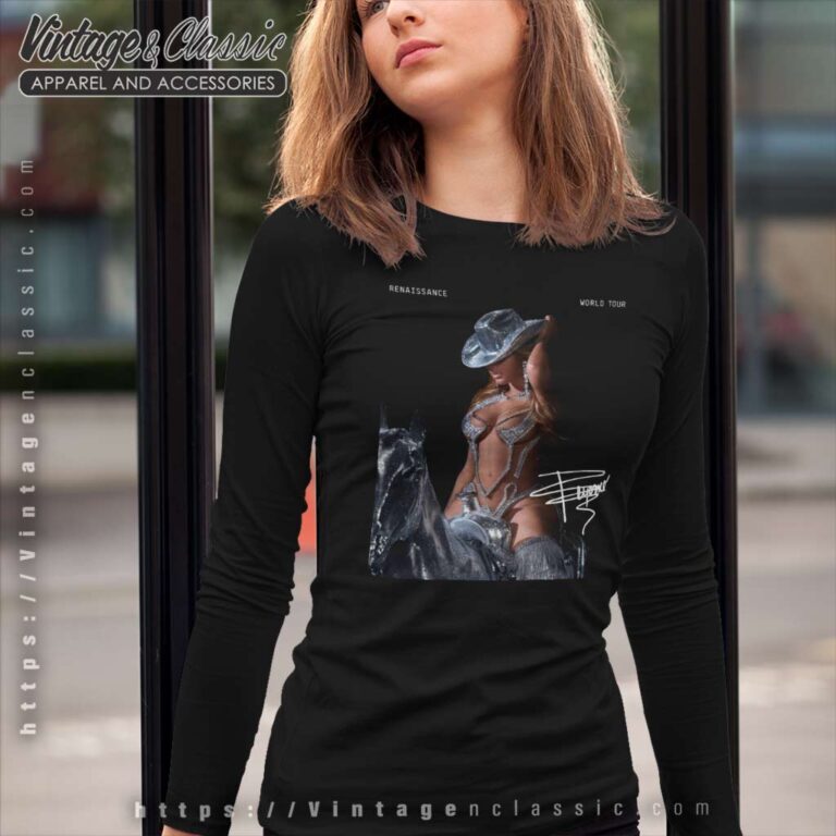 Beyonce Sits On Silver Horse Renaissance Tour Poster Long Sleeve Tee Beyonce Sits On Silver Horse Renaissance Tour Poster Long Sleeve Tee