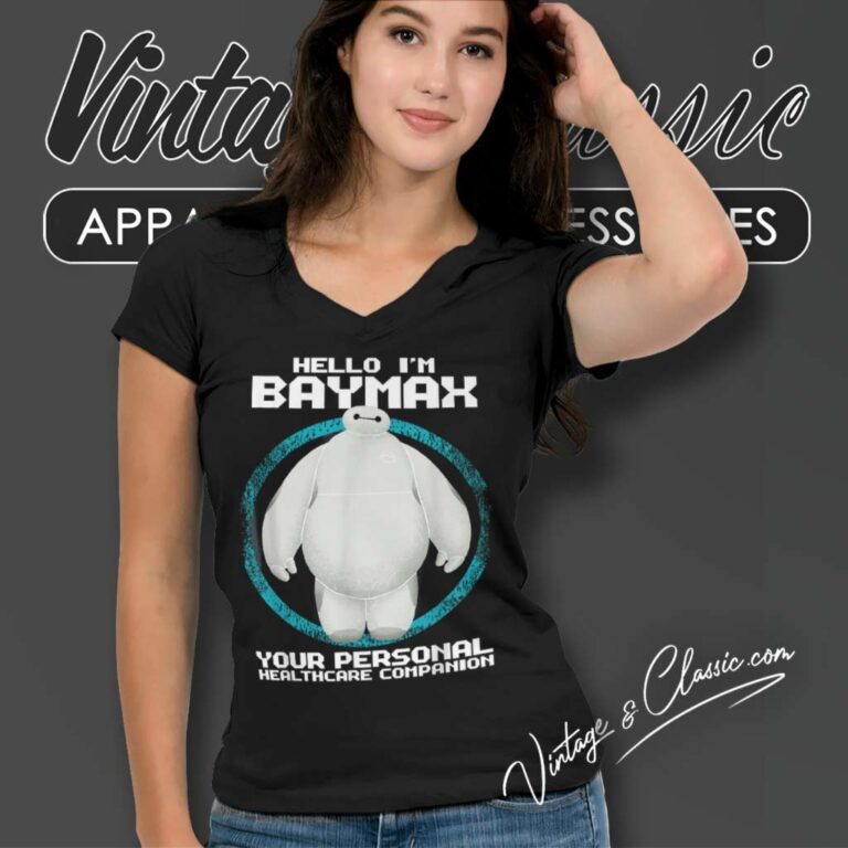 Big Hero 6 Hello Im Baymax V Neck TShirt Big Hero 6 Hello Im Baymax V Neck TShirt