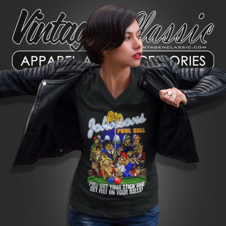 Big Johnson Pool Hall V Neck TShirt Big Johnson Pool Hall V Neck TShirt