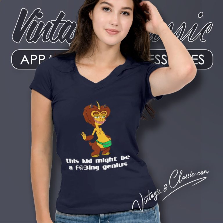 Big Mouth Shirt This Kid Might Be A Genius V Neck TShirt Big Mouth Shirt This Kid Might Be A Genius V Neck TShirt