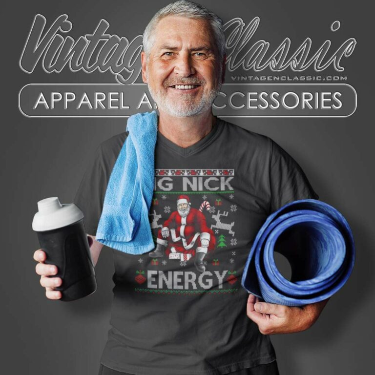 Big Nick Energy Santa Ugly Christmas Funny V Neck TShirt Big Nick Energy Santa Ugly Christmas Funny V Neck TShirt