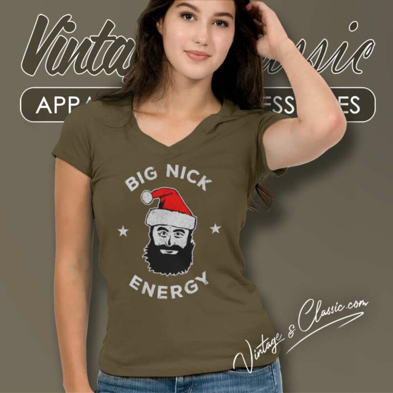 Big Nick Energy Shirt Christmas Santa Claus V Neck TShirt Big Nick Energy Shirt Christmas Santa Claus V Neck TShirt