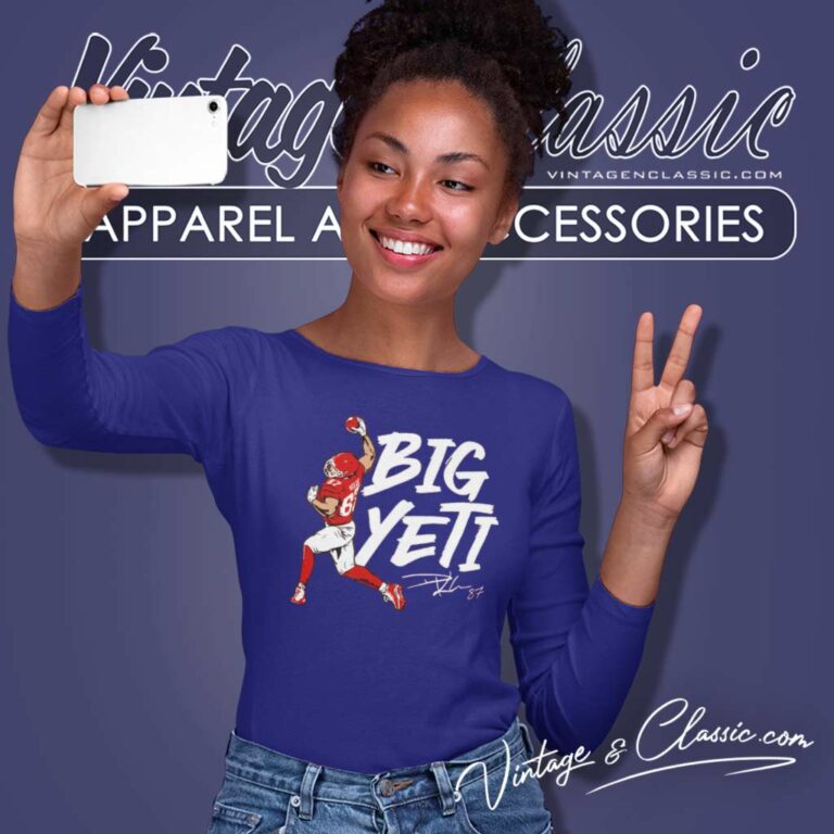 Big Yeti Travis Kelce Kansas City Chiefs Long Sleeve Tee Big Yeti Travis Kelce Kansas City Chiefs Long Sleeve Tee