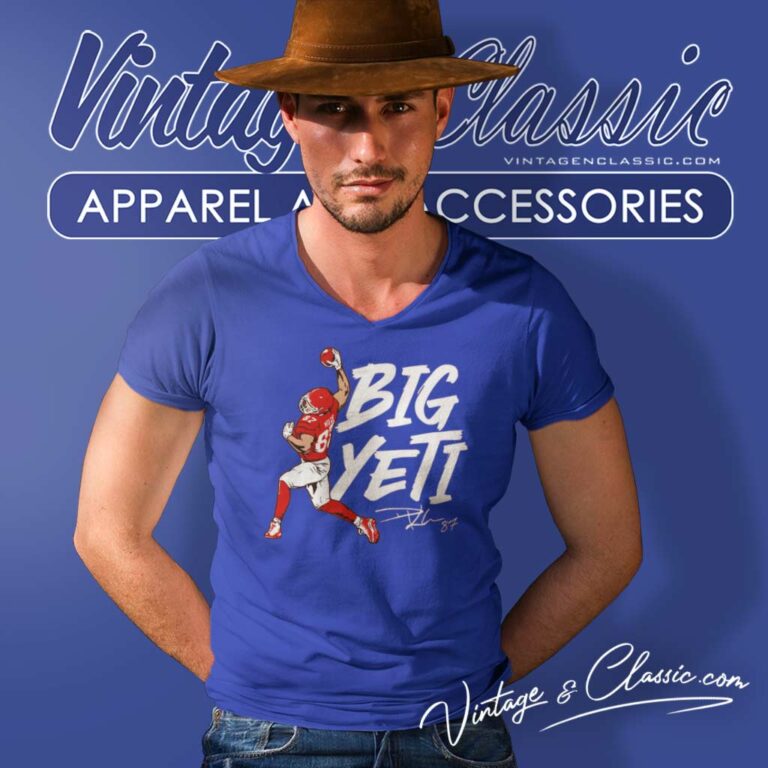 Big Yeti Travis Kelce Kansas City Chiefs V Neck TShirt Big Yeti Travis Kelce Kansas City Chiefs V Neck TShirt